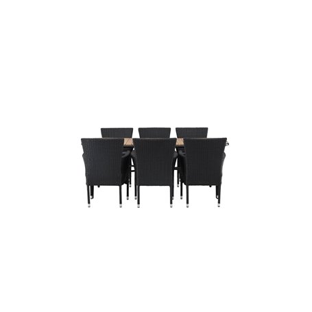 Matgrupp Holmbeck med Malina matstolar, 200 × 90 cm