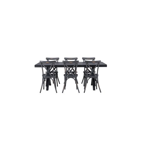Matgrupp Garcia med Tablas matstolar, 200 × 100 cm