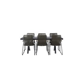 Matgrupp Garcia med Bois matstolar, 200 × 100 cm
