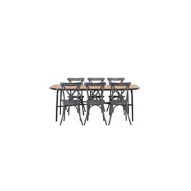 Matgrupp Holmbeck med Tablas matstolar, 200 × 90 cm