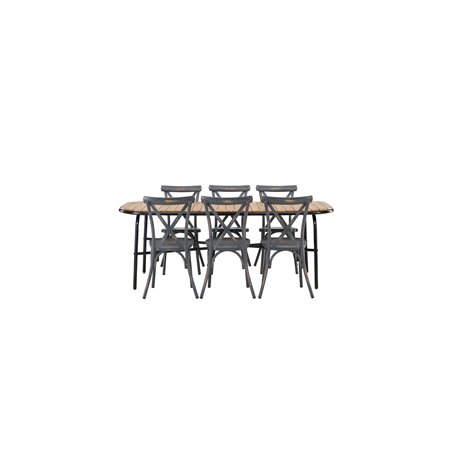 Matgrupp Holmbeck med Tablas matstolar, 200 × 90 cm