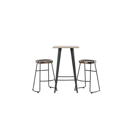 Matgrupp Tempe med Ozark matstolar, 60 × 60 cm