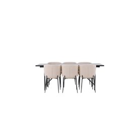 Matgrupp Astrid med Modesto matstolar, 200 × 90 cm