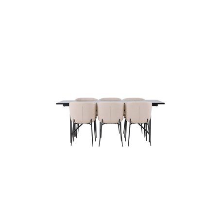 Matgrupp Astrid med Modesto matstolar, 200 × 90 cm