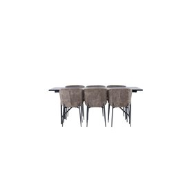 Matgrupp Astrid med Modesto matstolar, 200 × 90 cm