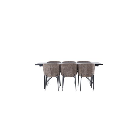 Matgrupp Astrid med Modesto matstolar, 200 × 90 cm