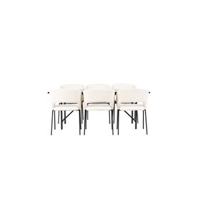 Matgrupp Astrid med Day matstolar, 200 × 90 cm