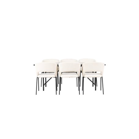 Matgrupp Astrid med Day matstolar, 200 × 90 cm