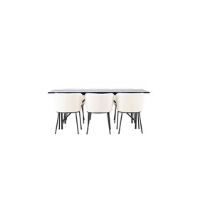 Matgrupp Astrid med Edina matstolar, 200 × 90 cm