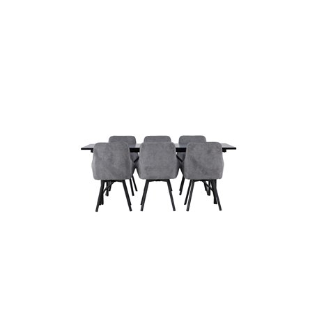 Matgrupp Astrid med Rosie matstolar, 200 × 90 cm