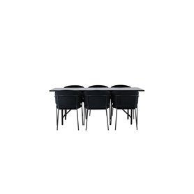 Matgrupp Astrid med Selma matstolar, 200 × 90 cm