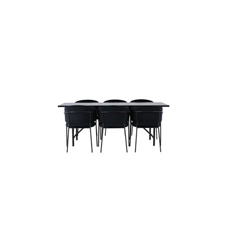 Matgrupp Astrid med Selma matstolar, 200 × 90 cm