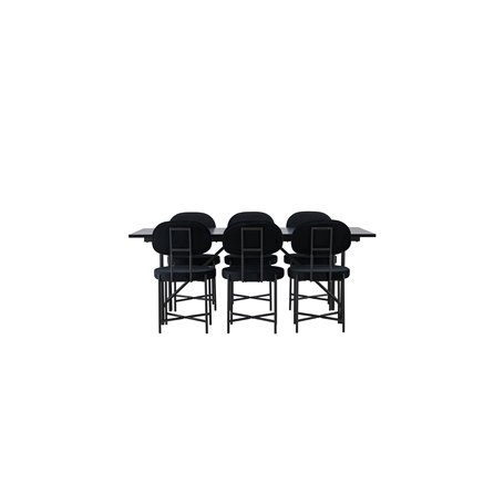 Matgrupp Astrid med Stella matstolar, 200 × 90 cm