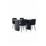 Matgrupp Isolde med Night matstolar, 180 × 90 cm