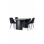 Matgrupp Isolde med Night matstolar, 180 × 90 cm