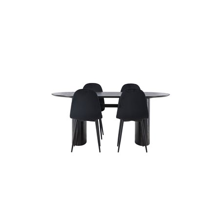 Matgrupp Isolde med Polar matstolar, 180 × 90 cm