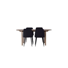 Matgrupp Andy med Night matstolar, 180 × 75 cm
