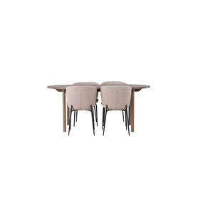 Matgrupp Andy med Modesto matstolar, 180 × 75 cm