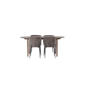 Matgrupp Andy med Modesto matstolar, 180 × 75 cm
