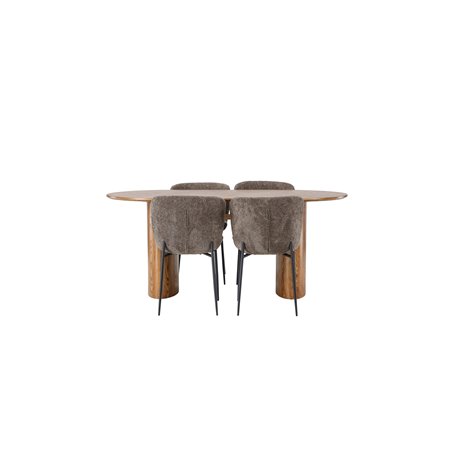 Matgrupp Isolde med Modesto matstolar, 180 × 90 cm