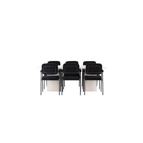 Matgrupp Olga med Yesterday matstolar, 200 × 90 cm