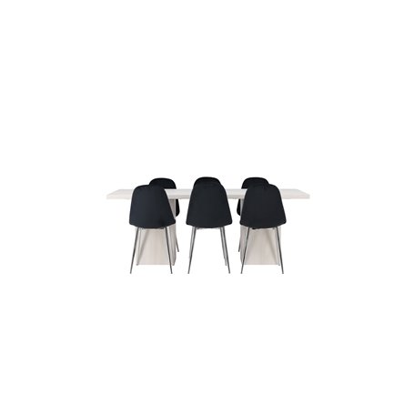 Matgrupp Olga med Polar matstolar, 200 × 90 cm