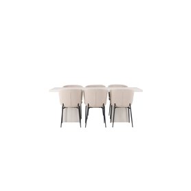 Matgrupp Olga med Modesto matstolar, 200 × 90 cm