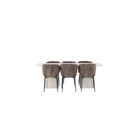 Matgrupp Olga med Modesto matstolar, 200 × 90 cm