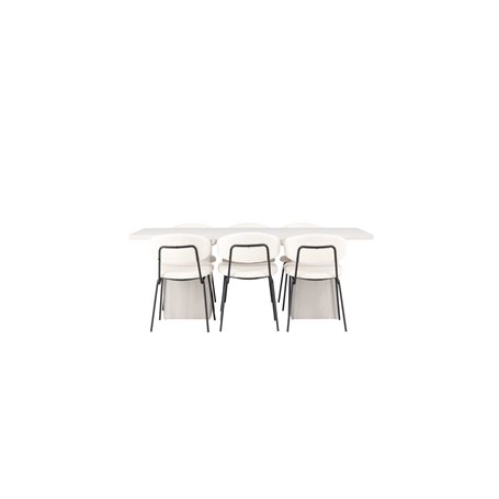 Matgrupp Olga med Chico matstolar, 200 × 90 cm