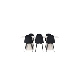 Matgrupp Olga med Polar matstolar, 200 × 90 cm