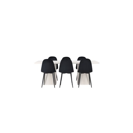Matgrupp Olga med Polar matstolar, 200 × 90 cm