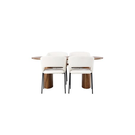 Matgrupp Isolde med Day matstolar, 180 × 90 cm