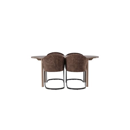Matgrupp Andy med Evening matstolar, 180 × 75 cm