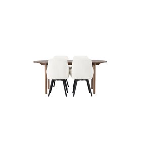 Matgrupp Andy med Rosie matstolar, 180 × 75 cm