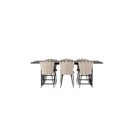 Matgrupp Ystad med Limhamn matstolar, 220 × 100 cm