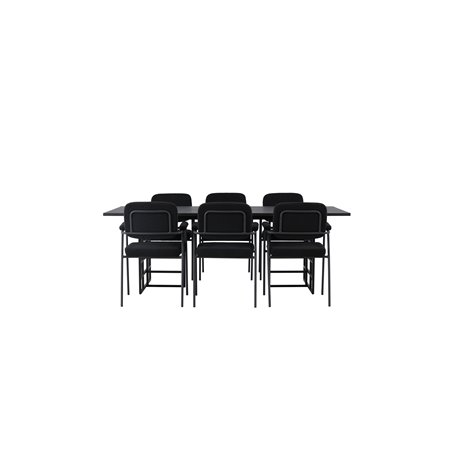 Matgrupp Ystad med Yesterday matstolar, 220 × 100 cm