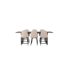 Matgrupp Ystad med Polar matstolar, 220 × 100 cm
