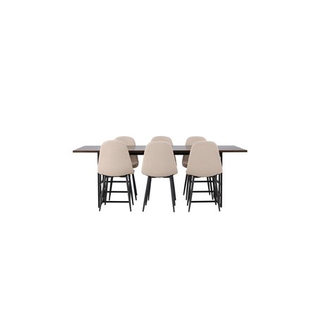 Matgrupp Ystad med Polar matstolar, 220 × 100 cm