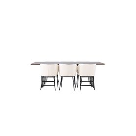 Matgrupp Ystad med Edina matstolar, 220 × 100 cm