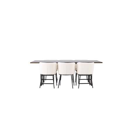 Matgrupp Ystad med Edina matstolar, 220 × 100 cm