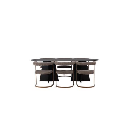 Matgrupp Bootcut med Morning matstolar, 230 × 115 cm