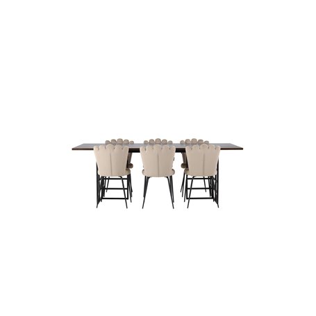 Matgrupp Ystad med Limhamn matstolar, 220 × 100 cm