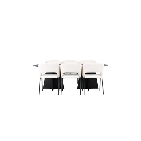 Matgrupp Bootcut med Day matstolar, 230 × 115 cm