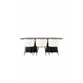 Matgrupp Bootcut med Edina matstolar, 230 × 115 cm