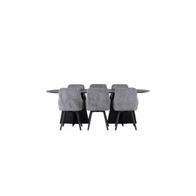 Matgrupp Bootcut med Rosie matstolar, 230 × 115 cm