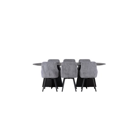 Matgrupp Bootcut med Rosie matstolar, 230 × 115 cm