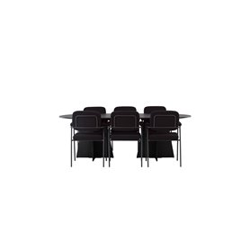 Matgrupp Bootcut med Yesterday matstolar, 230 × 115 cm