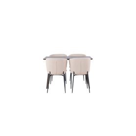 Matgrupp Kaseidon med Modesto matstolar, 120 × 80 cm