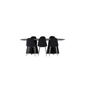 Matgrupp Bootcut med Polar matstolar, 230 × 115 cm