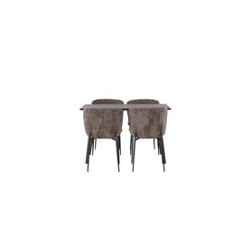 Matgrupp Kaseidon med Modesto matstolar, 120 × 80 cm